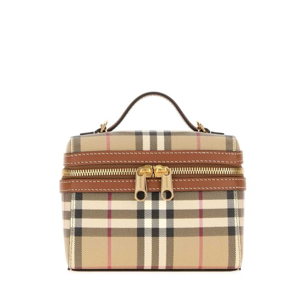 Burberry Women Printed Canvas Mini Vanity Handbag